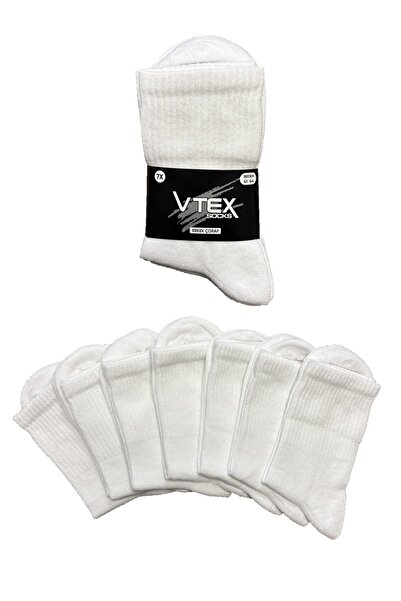 vtex socks Pachet de 7 șosete albe pentru bărbați șosetă cu dungi material re...