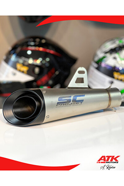 ATK SC Project Egzoz Universal Motosiklet Egzozu Tüp Egzoz Keskin Model Gümüş