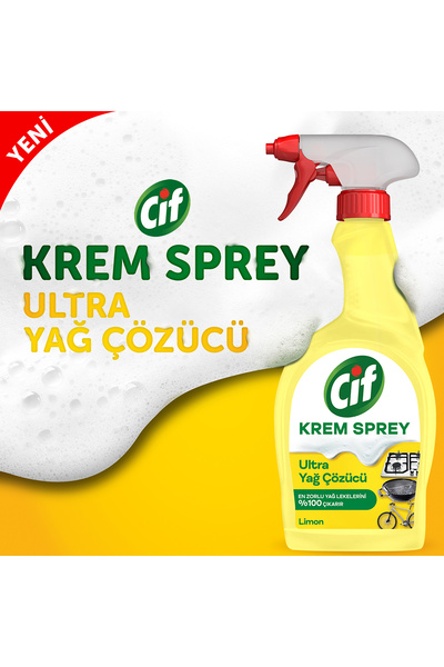 Cif Yüzey Temizleyici Sprey Krem Sprey Ultra Yağ Çözücü 750 Mlx2