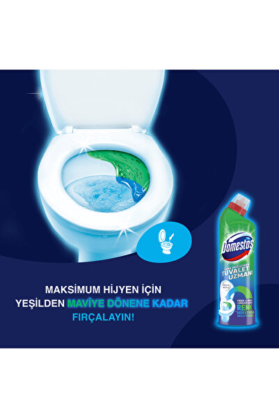Domestos Tuvalet Temizleyici Renk Değiştiren Tuvalet Uzmanı Kireç Çözücü 750 ml 2 Adet
