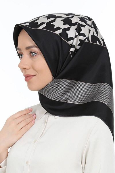Levidor Μαύρο μεταξωτό μαντίλι Twill