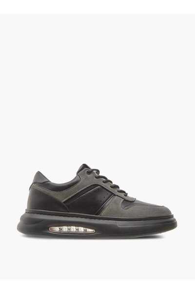 Duchini Men's Panelled Sneakers with Lace-Up Closure