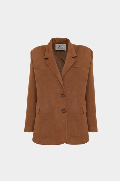 Açelya Okcu Premium Oversize Double Button Blazer Γυναικείο σουέτ μπουφάν