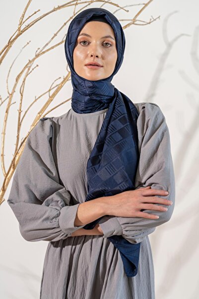 JAWEL Γυναικείο σάλι ζακάρ με σχέδιο κύβου