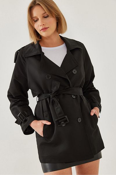 Bianco Lucci Damen-Trenchcoat mit Epaulette-Detail, 2489 60351163