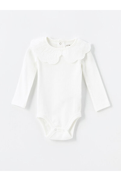 LC Waikiki LCW Bebe Yaka Uzun Kollu Basic Kız Bebek Çıtçıtlı Body
