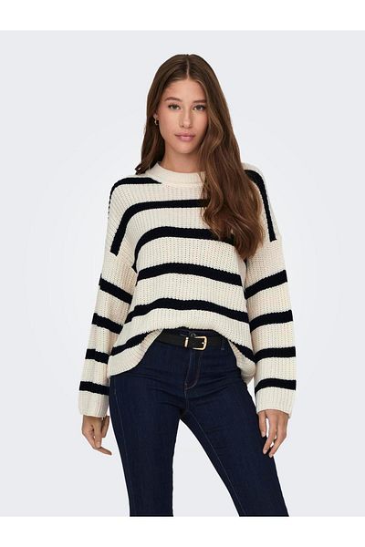 JDY JDYJUSTY L/S STRIPE PULLOVER KNT NOOS 15264902 Eggnog