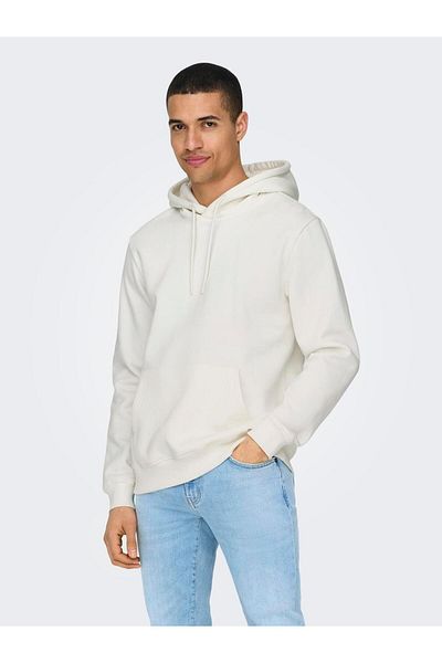 Only & Sons Onsconnor Reg Sweat Hoodie – Cloud Dancer 22029225