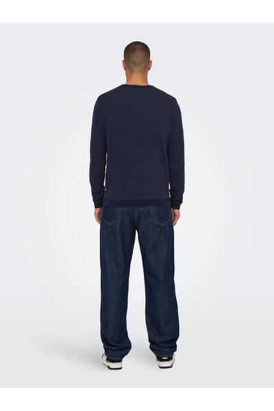 Only & Sons Onstapa Reg 12 Struc Ls Crew Knit Noos 22027602 Navy Blazer