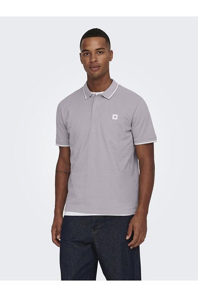 Only & Sons Onsfletcher Life Slim Fit Polo Noos - 22024827   Sunset Red