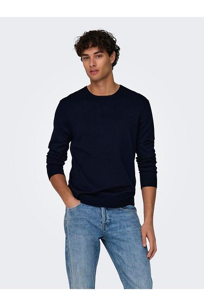 Only & Sons Onswyler Life Reg 14 Ls Crew Knit Noos 22020088 Dunkelmarine