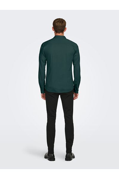 Only & Sons Onsrobin B/U Ls Stretch-Shirt – Noos Frml 22031023 , Darkest Spruce