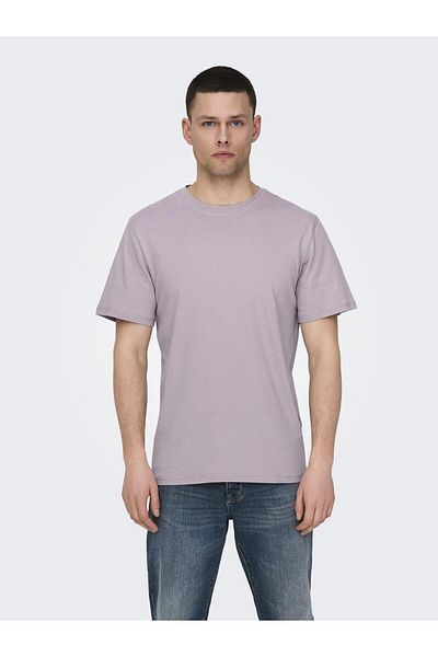 Only & Sons Men's Purple Stitch Tee - Max Life Reg Ss, Noos22025208-19