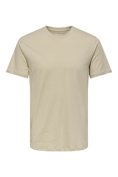 Only & Sons Ανδρικό μπεζ μπλουζάκι Max Life Reg Ss Stitch Tee Noos 22025208 -06