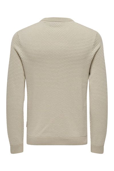 Only & Sons Onstapa Reg 12 Struc Ls Crew Knit Noos 22027602 Silver Lining
