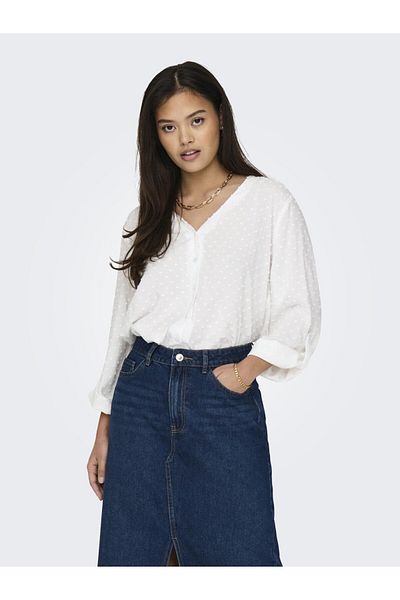 JDY Jdydiana Life 7/8 Dobby Sweater - Wvn Noos 15311720   Cloud Dancer