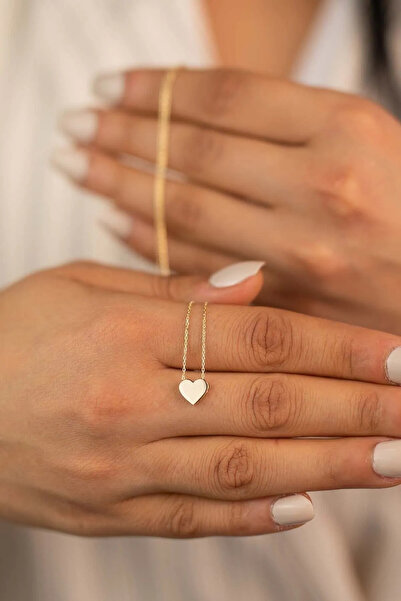 X-Lady Accessories Altın Renk Taşsız Kalp Kolye