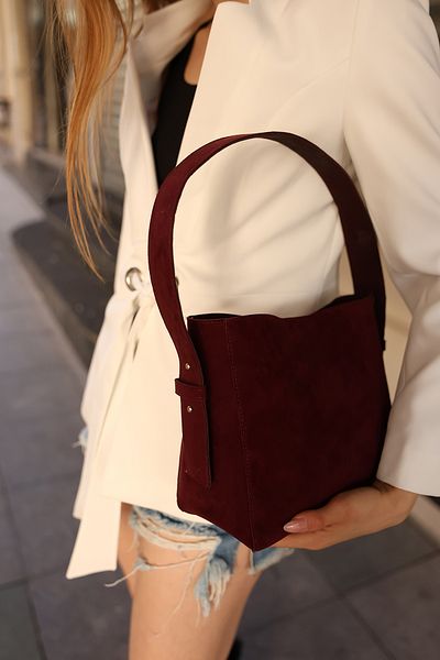 BAHELS Cherry Suede Women's Soft Leather Adjustable Strap Shoulder Bag