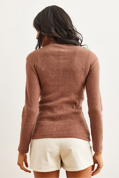 Olalook Csokoládé színű női camisole body - fél garbó BLZ- 19000599