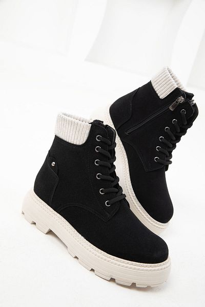 SOHO Μαύρα σουέτ γυναικείες μπότες - 19948 Model Bootie