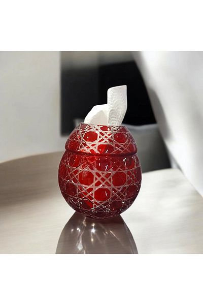 AYZ HOME Glass Crystal Cut - Napkin Holder and Dump