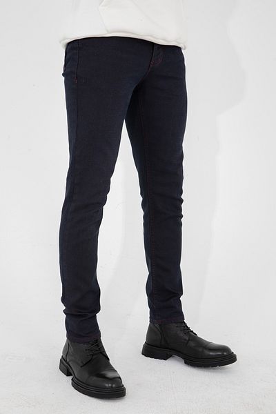 HLT JEANS Pánské klaretové červené kapesní kalhoty Slim Fit Grinded Denim Hltvalboo