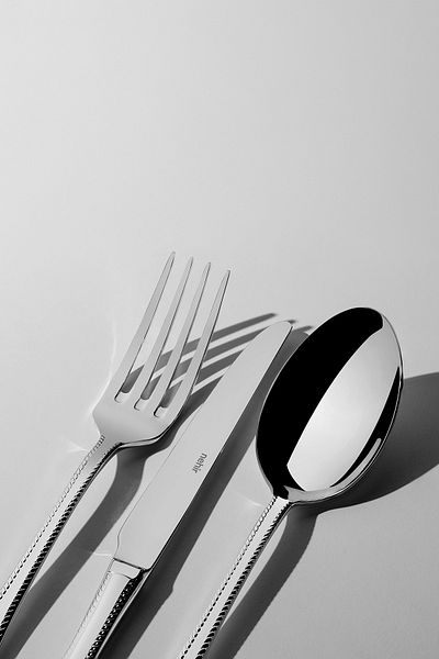 Nehir 12 Person 84 Pieces Leather Boxed - Fulya Plain Fork Spoon Knife Set