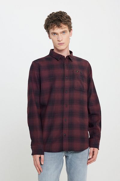 Lee Regular Fit Regular Cut 100% Cotton Men's Red Plaid Shirt