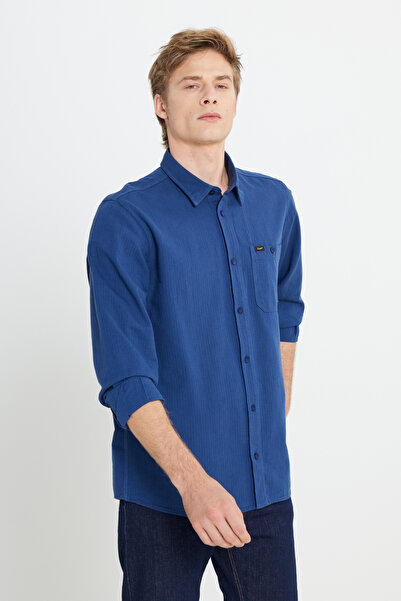 Lee Regular Fit Normal Kesim %100 Pamuk Lacivert Uzun Kollu Gömlek