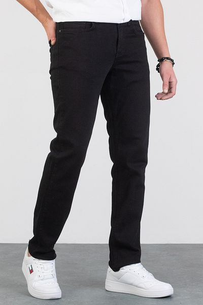 HLT JEANS Schwarze Herren-Jeans aus flexiblem Lycra-Denim mit normalem Schlauchbein, Schwarz HLTHE001973 – SCHWARZ