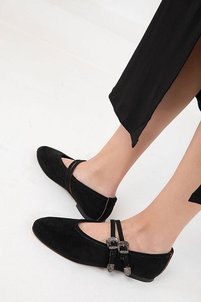 SOHO Černé semišové dámské baleríny - model 19935