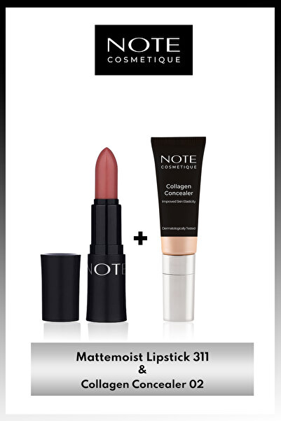 NOTE Collagen Concealer 02 Spf 20 Göz Altı Kapatıcısı & Mattemoist Ruj 311 - ...