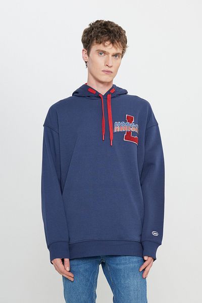 Lee Men's Indigo Hooded Fleece Sweatshirt - Relaxed Fit