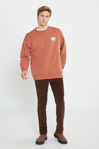 WRANGLER Ανδρικό καφέ βαμβακερό ελαστικό παντελόνι Slim Fit, κανονική μέση, στενό πόδι Texas