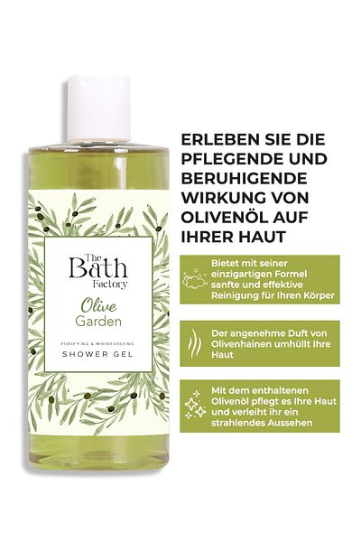 THE BATH FACTORY Moisturizing and nourishing shower gel with olive oil flavour 400 ML