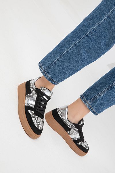 SOHO Pantofi de damă cu model șarpe negru-negru - 19968