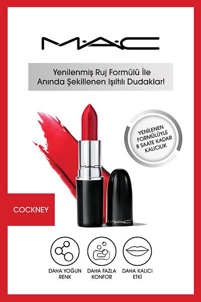 M.A.C Lustreglass Sheer-shine Lipstick- Cockney773602610013