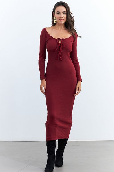 Cool & Sexy Burgunderrotes Camisole-Maxikleid für Damen EY1513