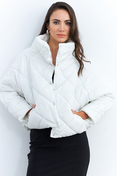 Cool & Sexy Palton alb cu mânecă liliac cu talie elastică pentru femei MX11