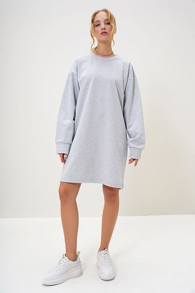 Trend Alaçatı Stili Women's Grimelange Crew Neck Sweatshirt Dress Alc-X13137