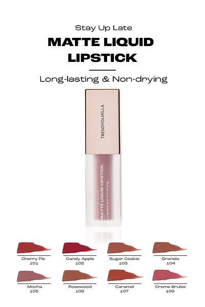 Trendyolmilla Beauty 8 Stunden lang anhaltender, nicht trocknender, flüssiger, mattierter Lippenstift Rosewood-106 TKZAW25RJ00000