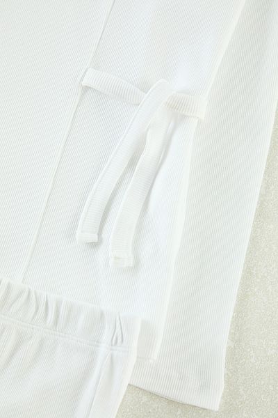 TRENDYOLKIDS White Girl's Plain Knitted Bottom-Top Suit Tkdaw25Au00169