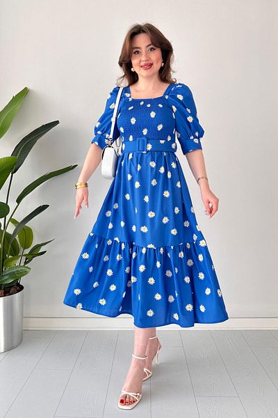 MaziButik Rochie Daisy Gipeli Ayrobin Saks Blue