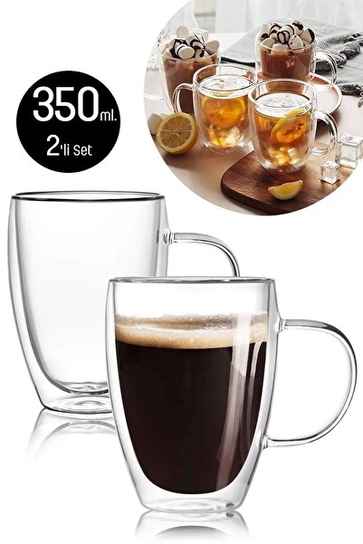 Berdina Home Çift Cidarlı Bardak Kupa 350 Ml Ev Ofis Espresso Kahve Çay Finca...
