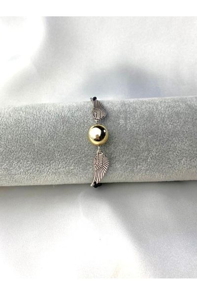 Herşey Nota Harry Potter Quidditch Ball - Golden Snitch Silver Bracelet, Adjustable Black String