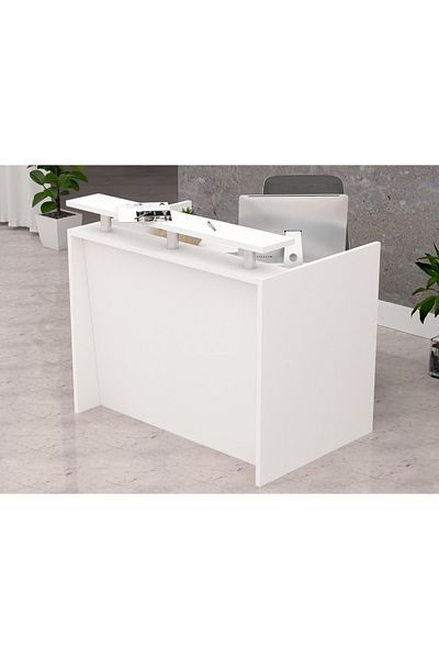 Mahmayi R06 White Office Reception Desk - 120cm