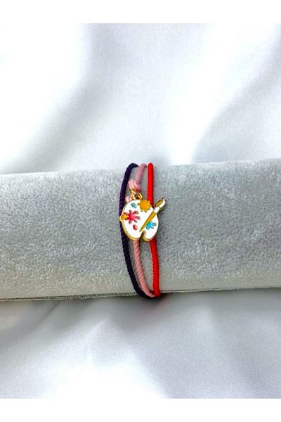 Herşey Nota Colorful Enamel Bracelet - Adjustable String with Three Colors String
