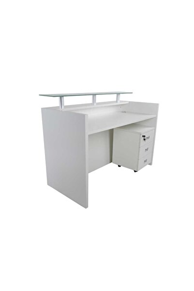 Mahmayi R06 Reception Desk for Office, Hotel- 140cm, White