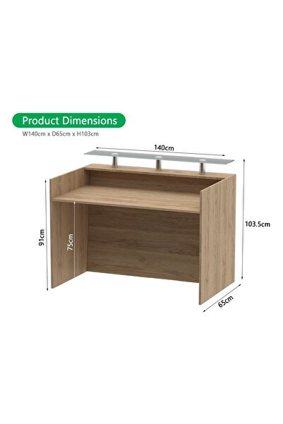 Mahmayi R06 Sand Gladstone Office Reception Desk - 140cm