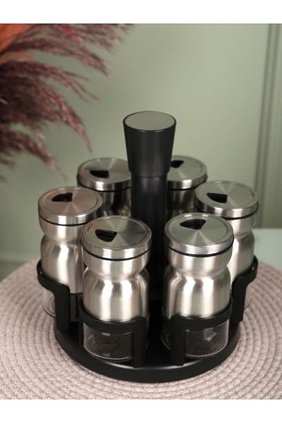 Viyalente 6-Piece Wind Spice Rack with Swivel Stand